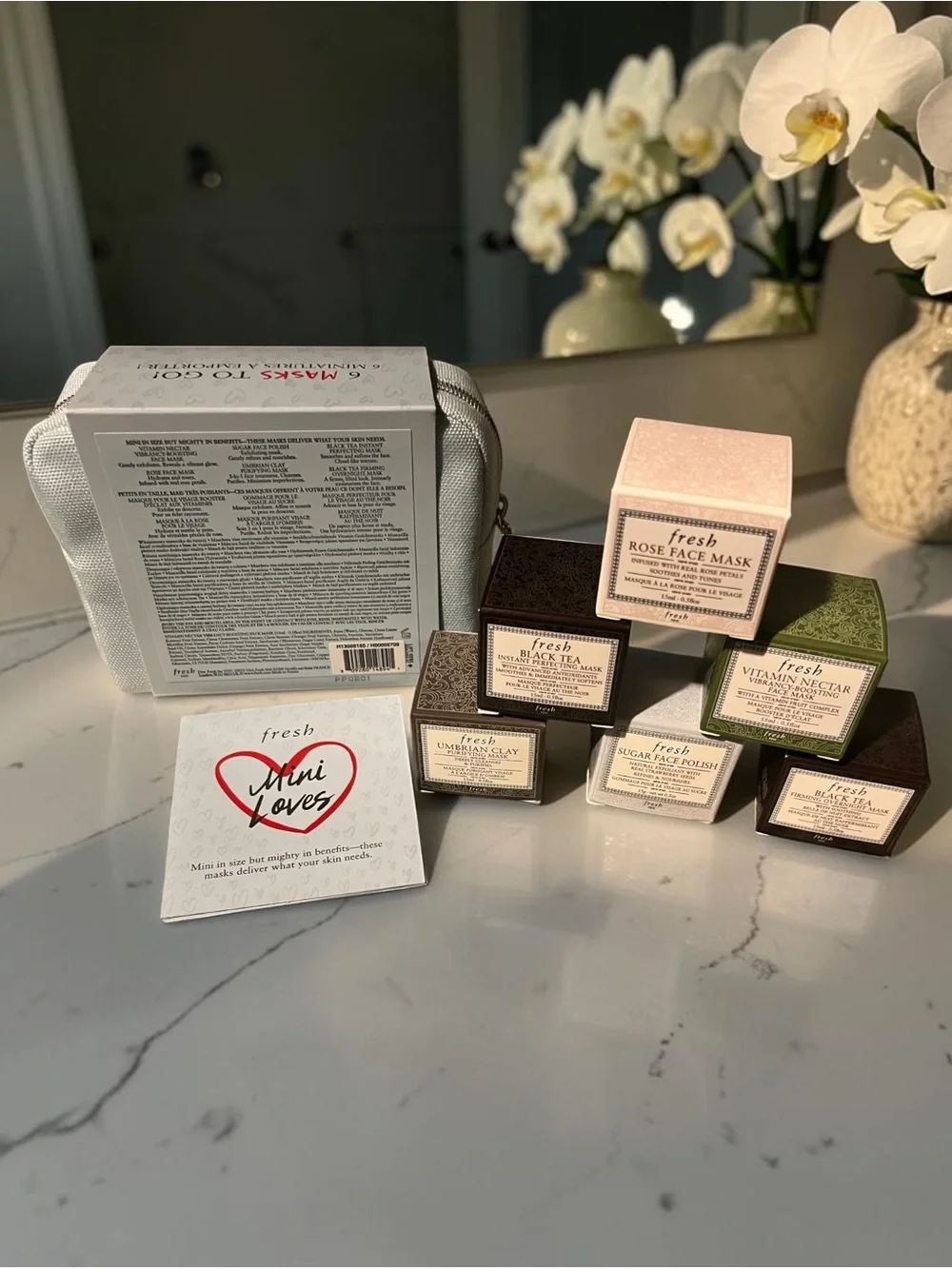 BNIB Fresh Mini Loves – 6 Masks To Go! Skincare Gift Set with Fresh Bag